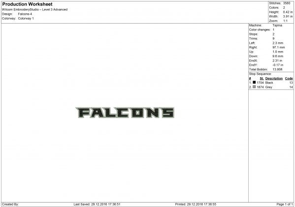 Atlanta Falcons embroidery