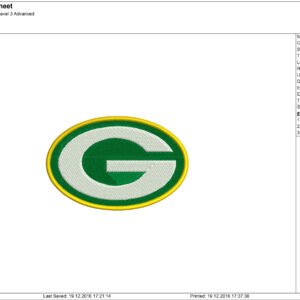 Green Bay Packers - Misc Logo (1997) - Football Sports Embroidery Logo in 4  sizes & 8 formats