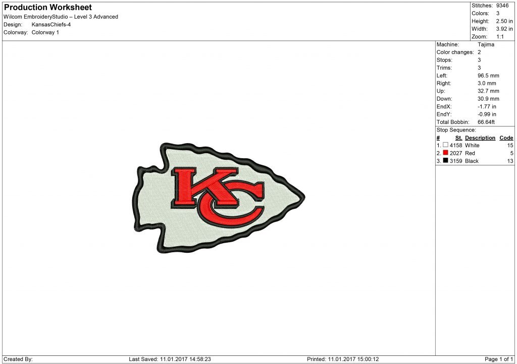 Chiefs embroidery