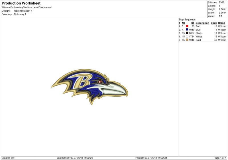 Ravens embroidery
