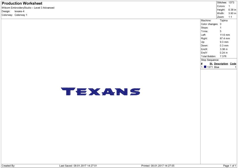 Texans Embroidery