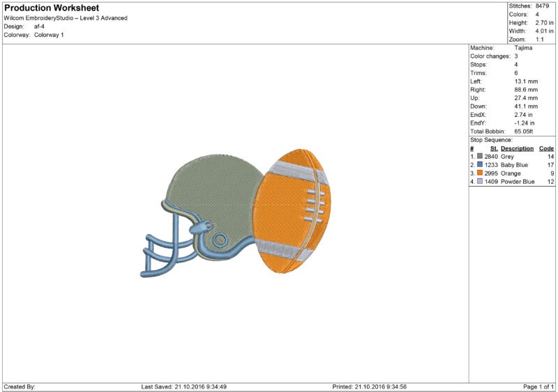 Football Ball and Helmet Embroidery design - Image 2