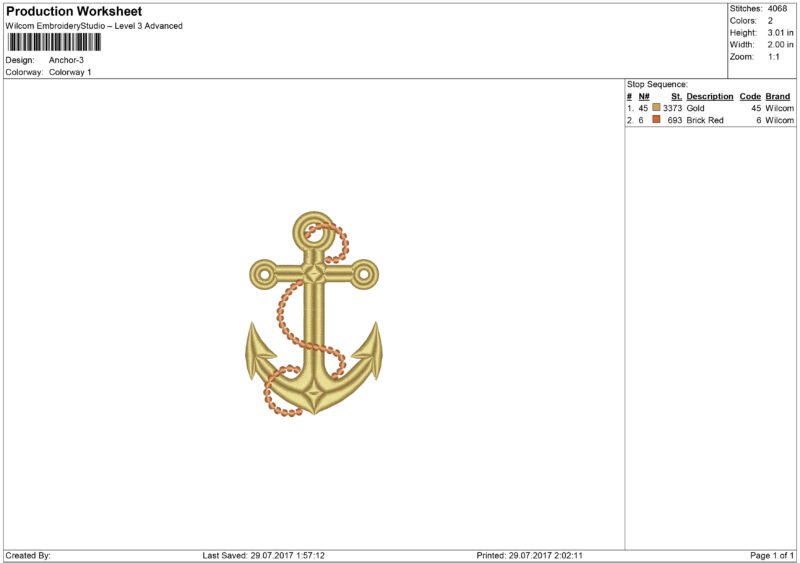 Anchor embroidery