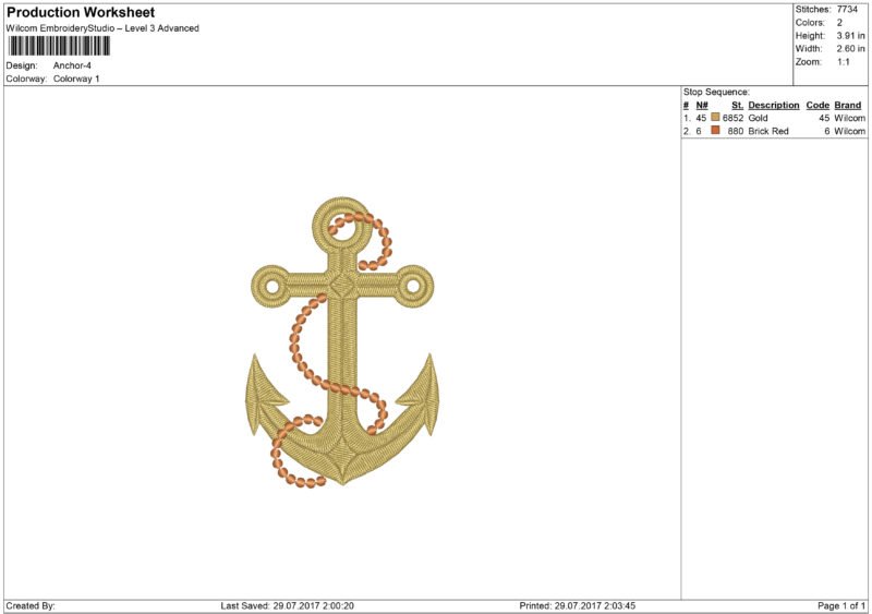 Anchor embroidery