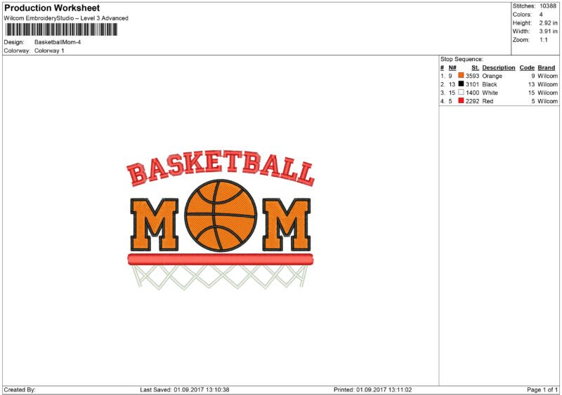 Basketball mom Embroidery design - Image 5