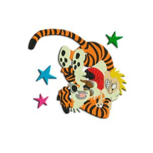 Calvin fighting Embroidery design