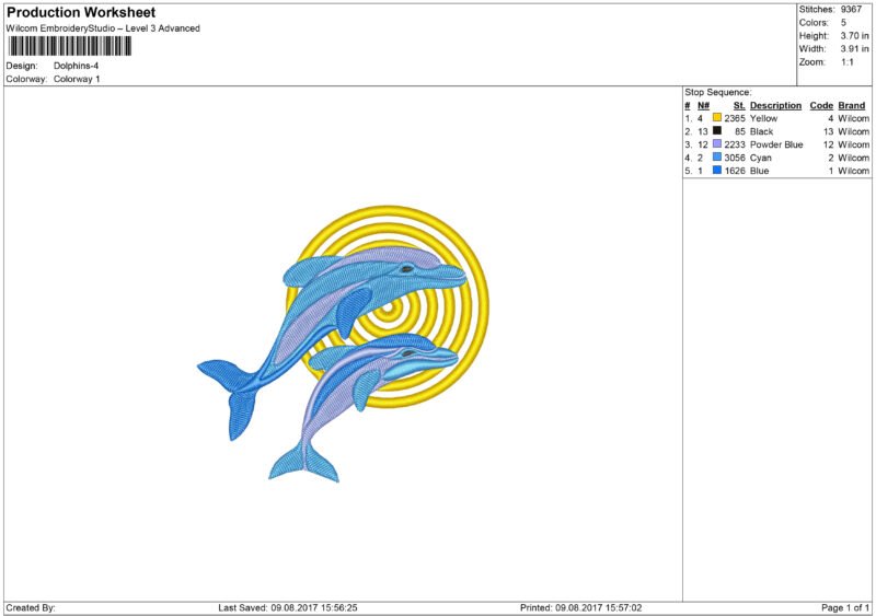 Dolphins Embroidery design - Image 4