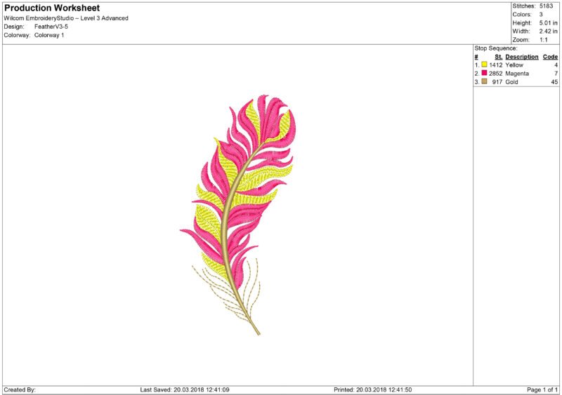 Color Feather Embroidery design - Image 3