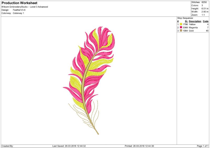 Color Feather Embroidery design - Image 4