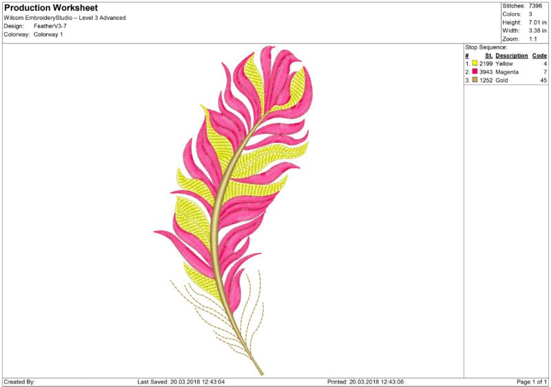 Color Feather Embroidery design - Image 5