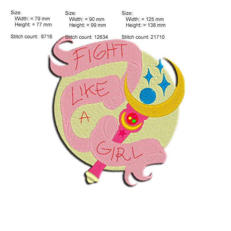 Fight Like a Girl Embroidery design - Image 2