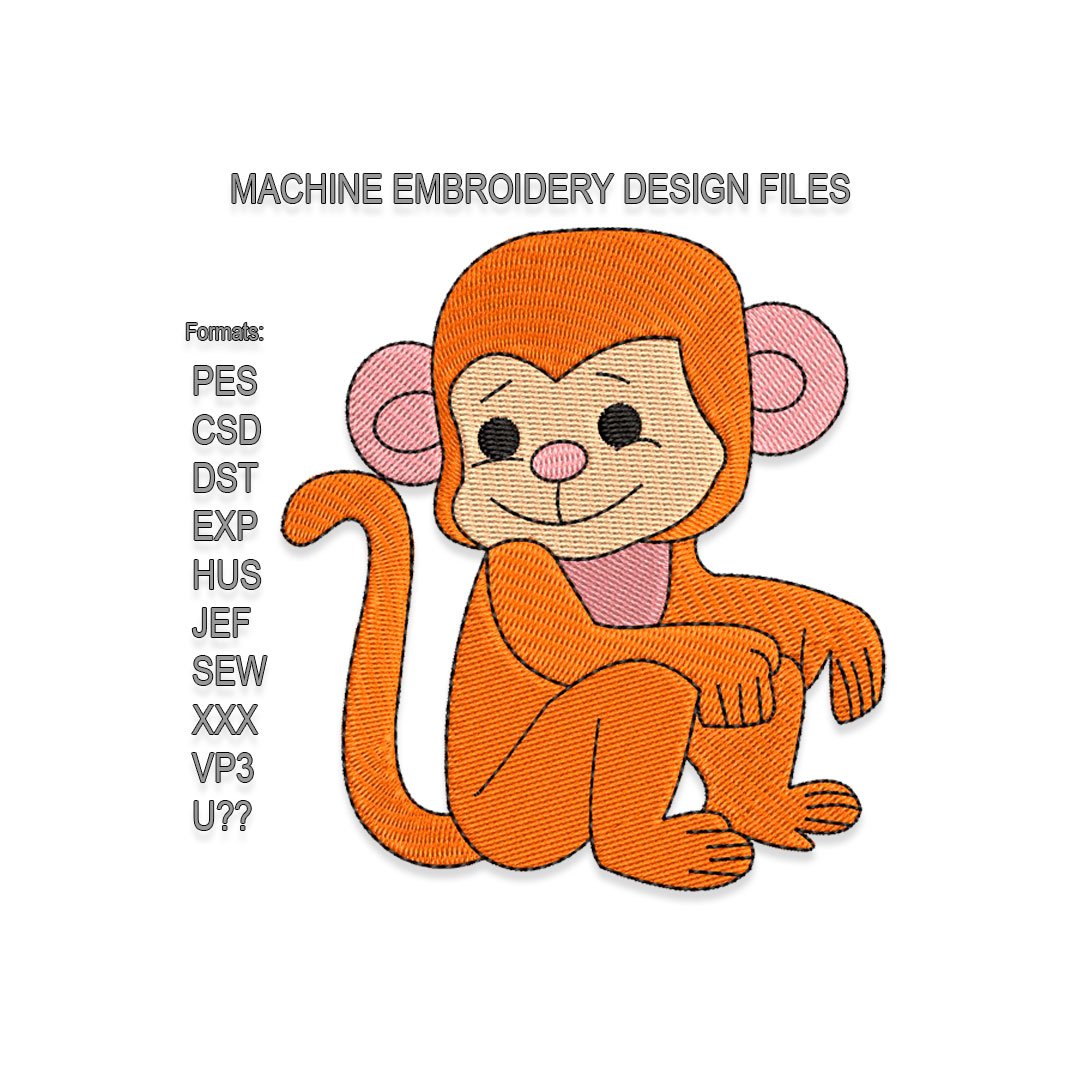Baby Monkey Embroidery design