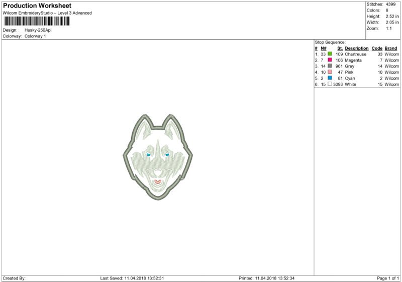 Husky Embroidery design - Image 12