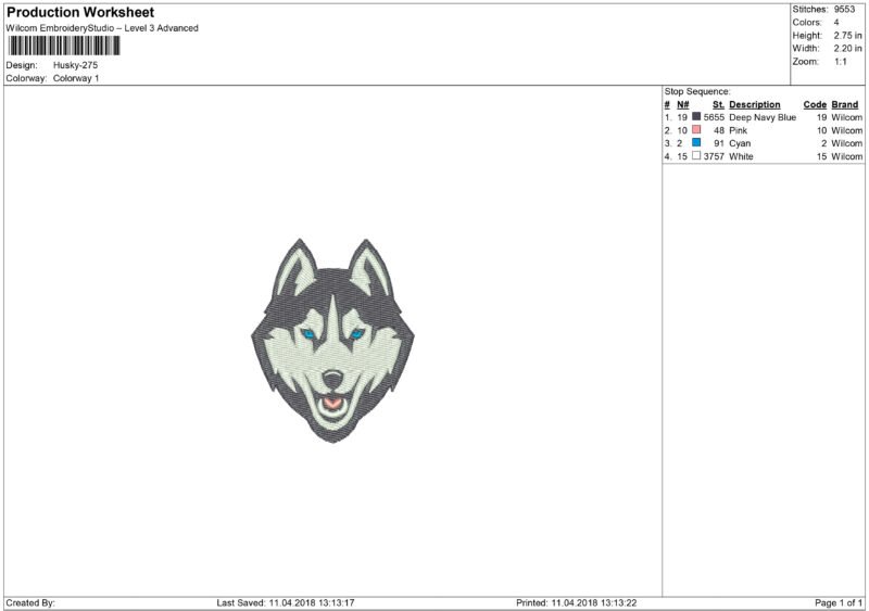 Husky Embroidery design - Image 4