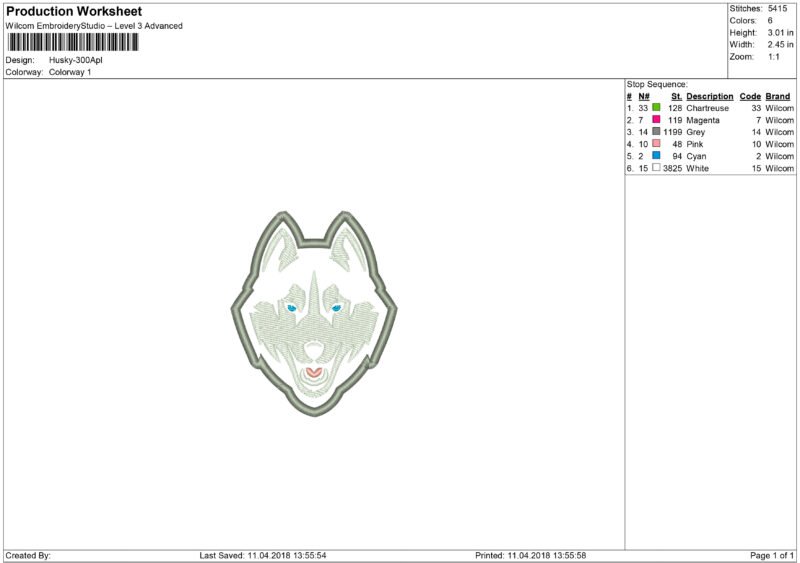 Husky Embroidery design - Image 5