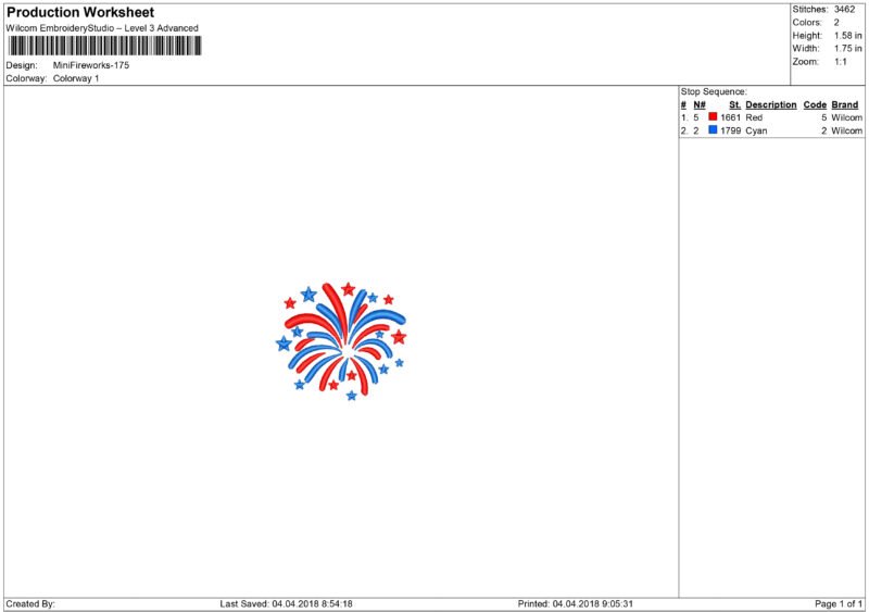 Mini Firework Embroidery design - Image 3