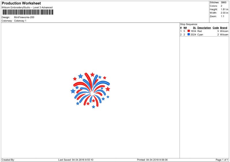 Mini Firework Embroidery design - Image 4