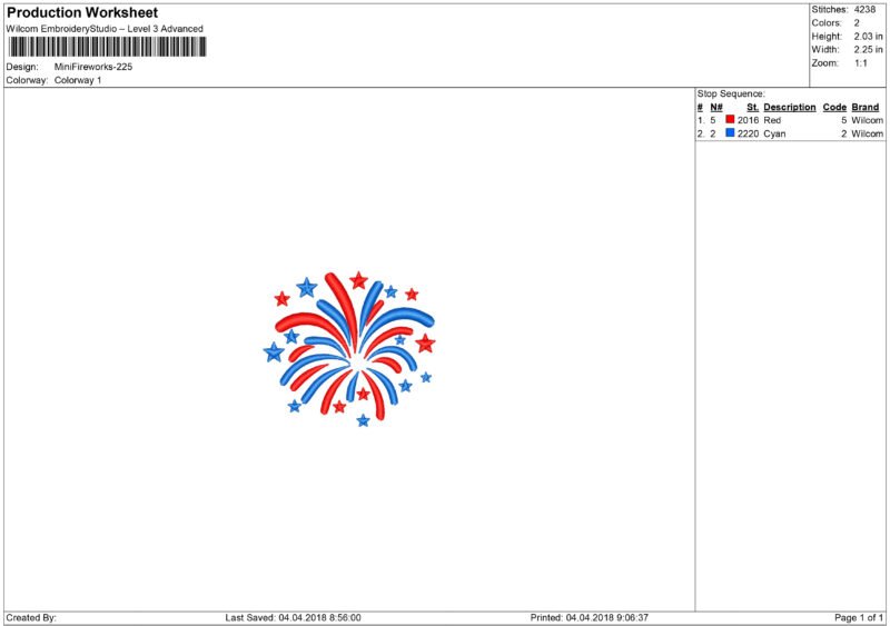 Mini Firework Embroidery design - Image 5