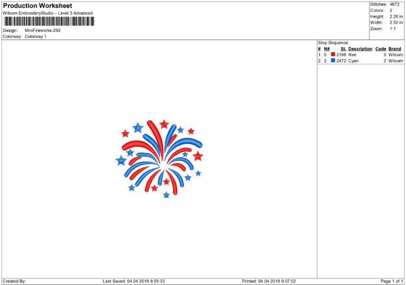 Mini Firework Embroidery design - Image 6