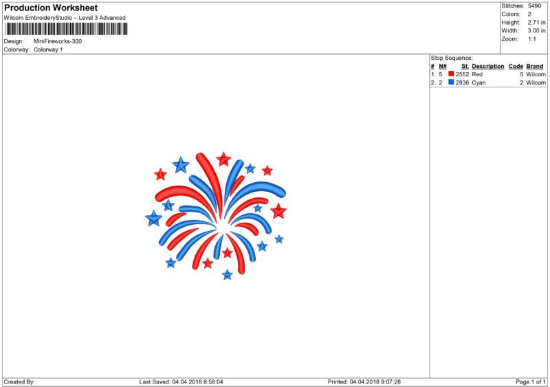 Mini Firework Embroidery design - Image 7