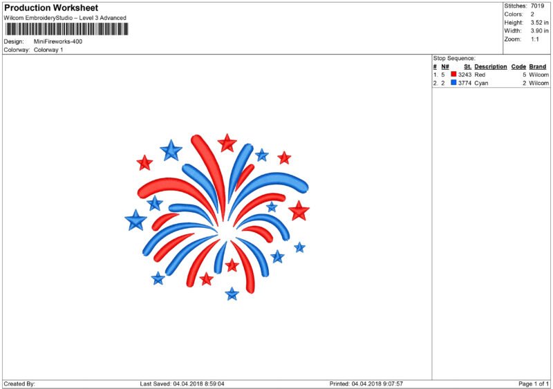 Mini Firework Embroidery design - Image 8