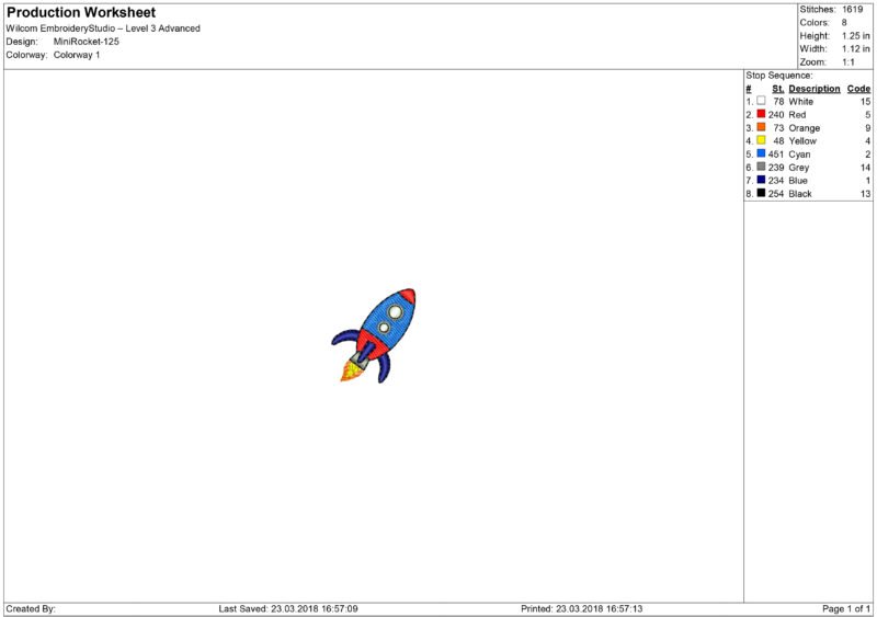 Mini Rocket Embroidery design - Image 3