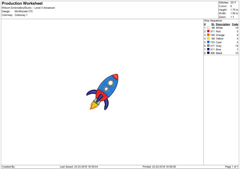 Mini Rocket Embroidery design - Image 5