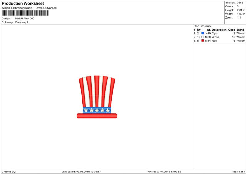 Mini Uncle Sam's Hat Embroidery design - Image 6