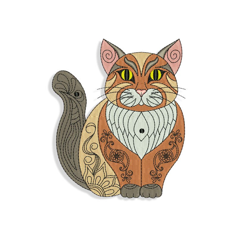 Animals embroidery embroidery design for machine Cute cat Machine embroidery designs Home pet embroidery Instant download
