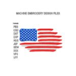 Curved American Flag Embroidery design