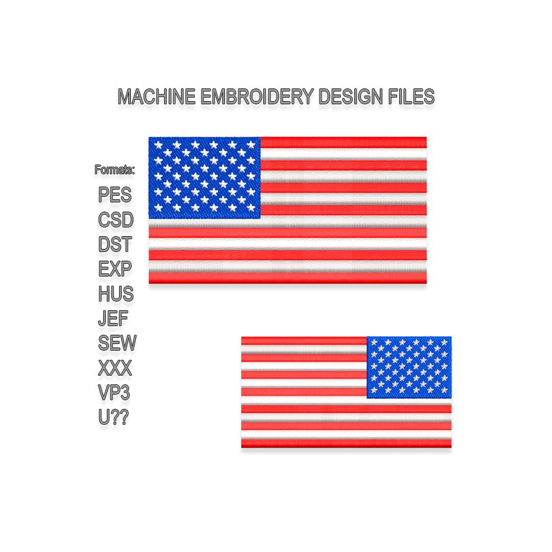 USA Flag Embroidery design