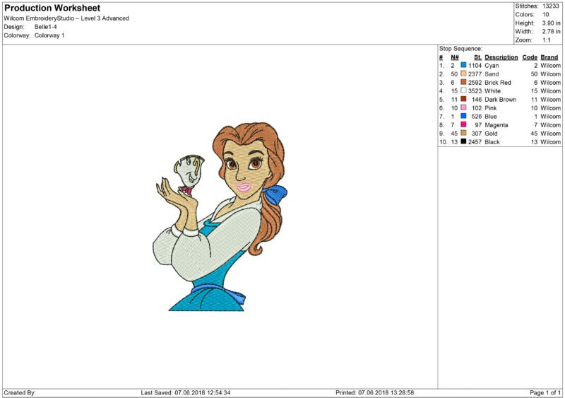 Princess Embroidery design - Image 2