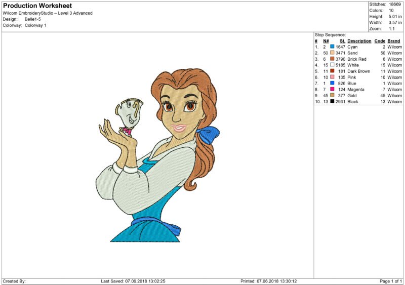 Princess Embroidery design - Image 3