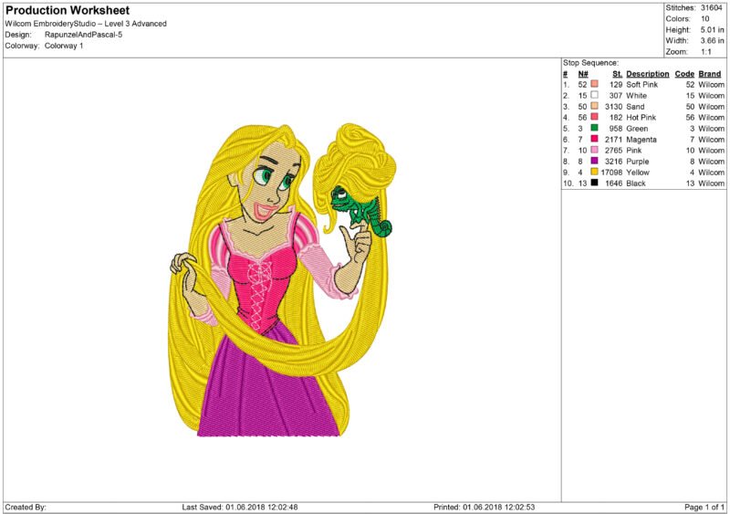 Princess Embroidery design - Image 3