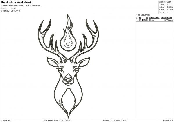 Deer Embroidery design