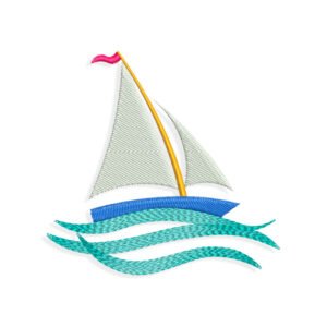 Sailboat embroidery design