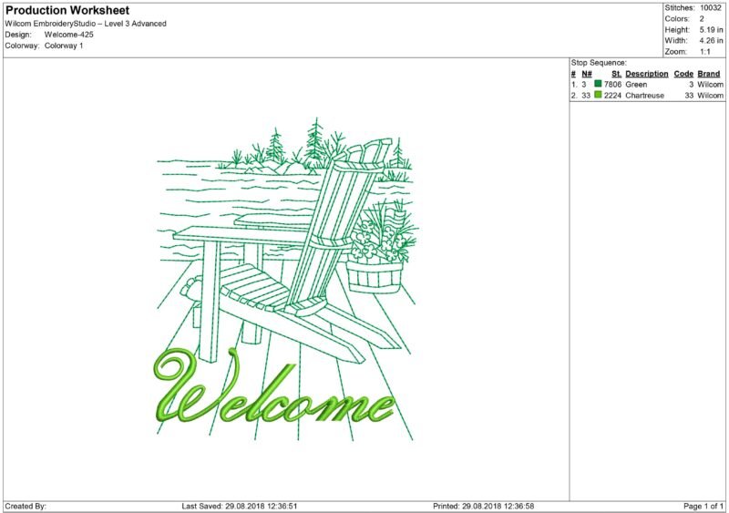 Welcome Embroidery Design - Image 2