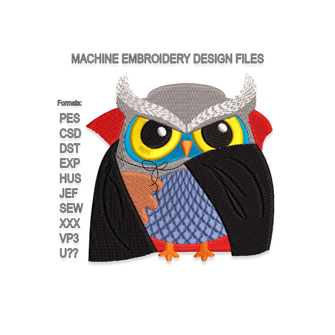 Dracula Owl Embroidery design