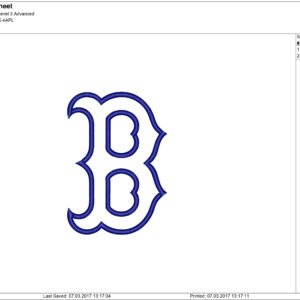 Red Sox wordmark logo embroidery design