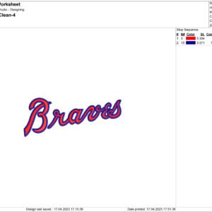 Buy Atlanta Braves Batting Logo Embroidery Dst Pes File online in USA