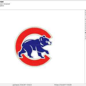 Chicago Cubs Embroidery Outline ⋆ 7 sizes from 2 inch ⋆ Blu Cat Red Dog