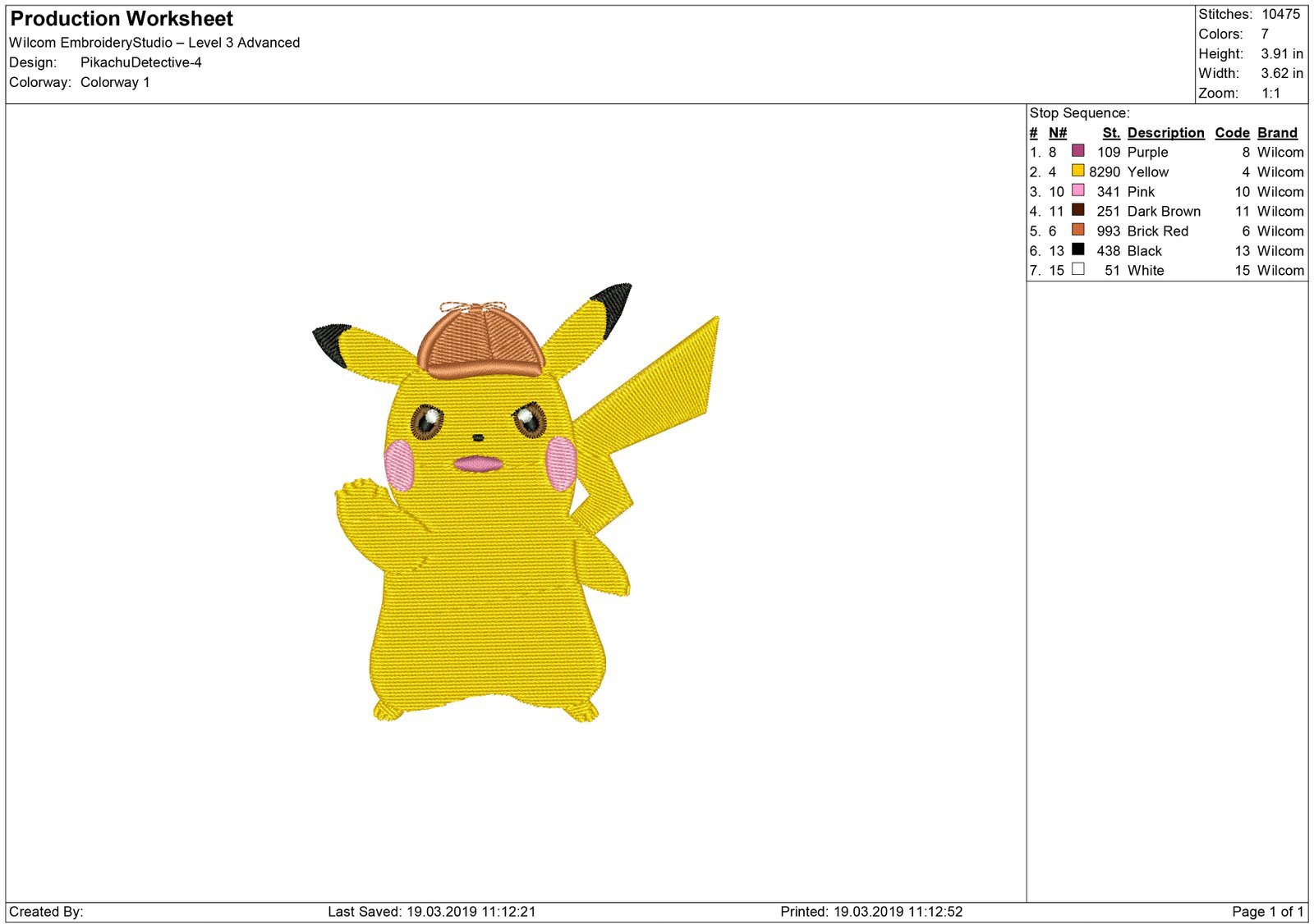 Detective Pikachu Machine Embroidery Designs And Svg Files