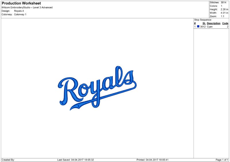 Royals embroidery