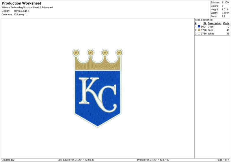 Royals embroidery