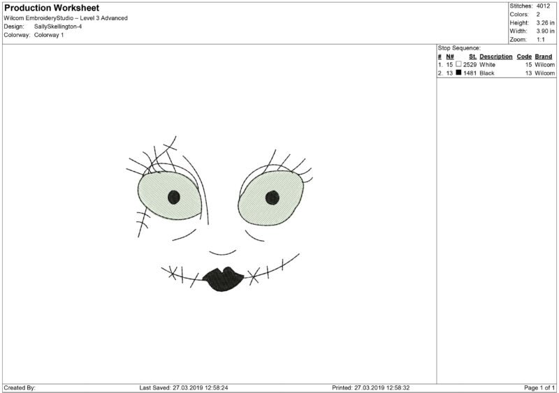 Face Embroidery design - Image 2