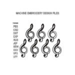 Treble Clef Embroidery Design