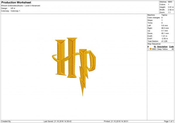 Harry Potter logo embroidery