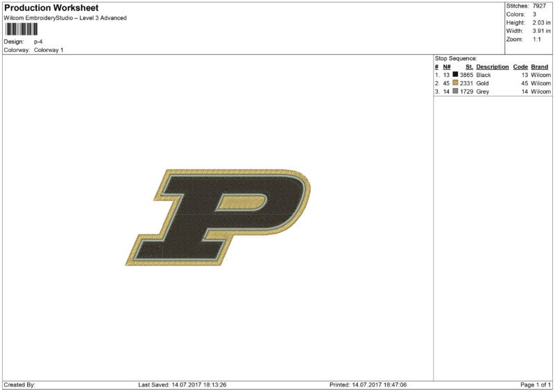 Purdue Boilermakers embroidery