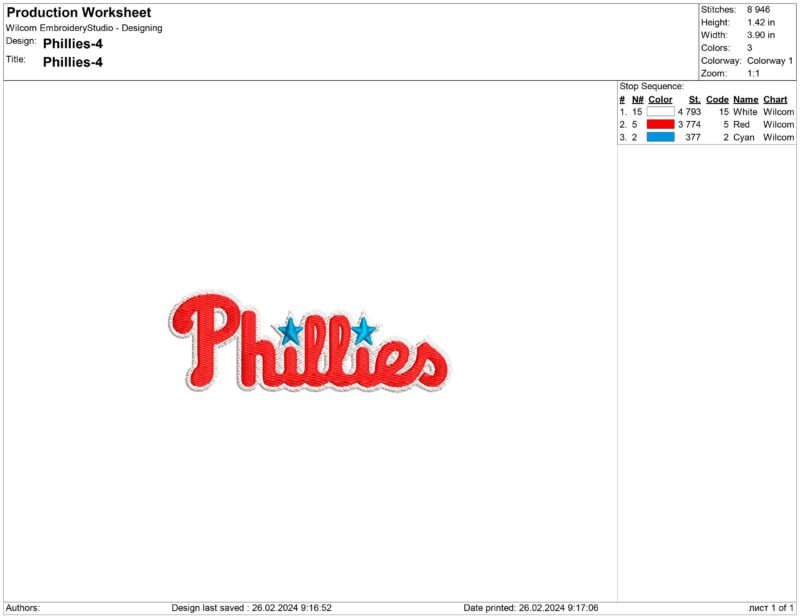 Philadelphia Phillies Embroidery design