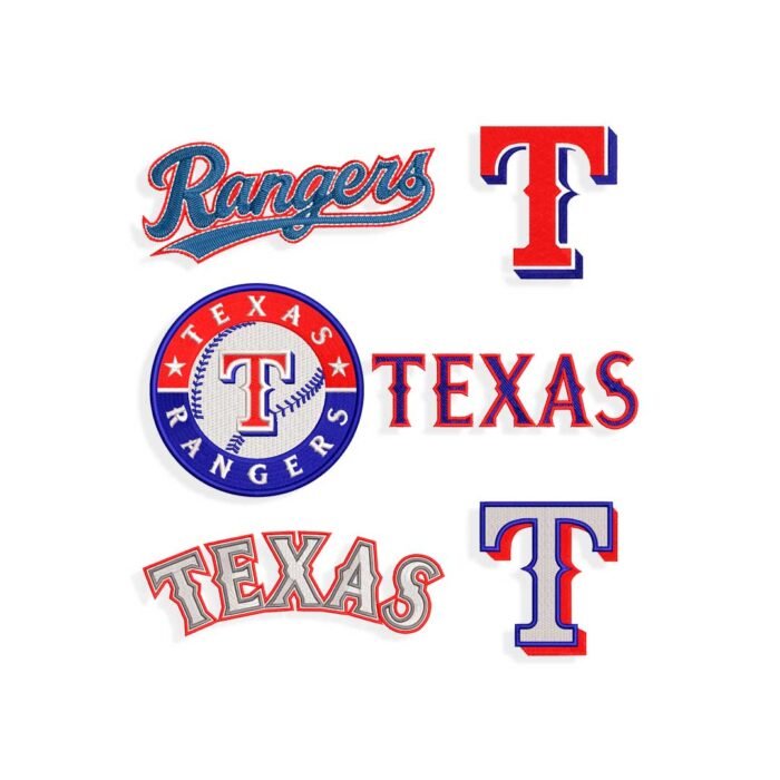 Texas Rangers Embroidery design files for Machine Embroidery